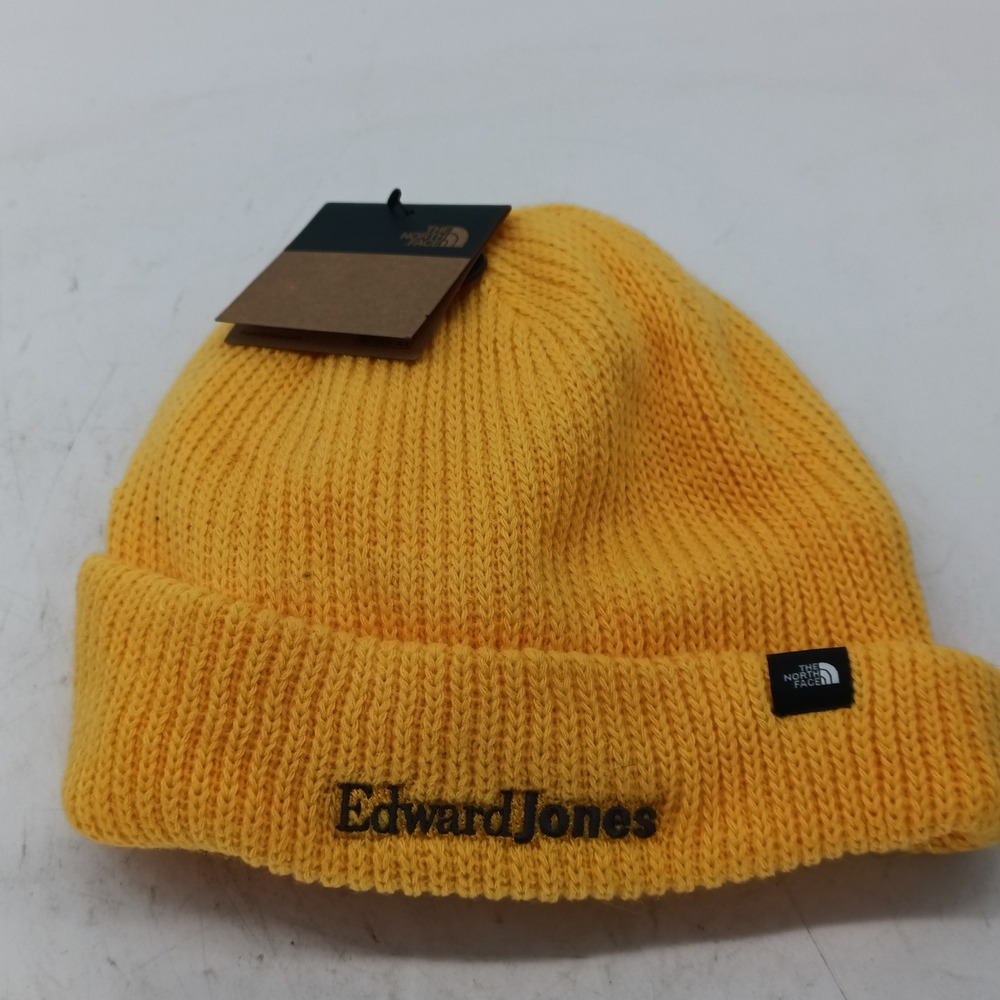 The North Face Yellow Cuffed Beanie Hat Edward Jones Logo New With Tags a9